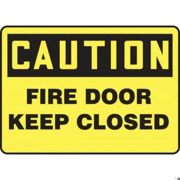 Accuform OSHA CAUTION SAFETY SIGN FIRE DOOR MEXT601XT MEXT601XT - main